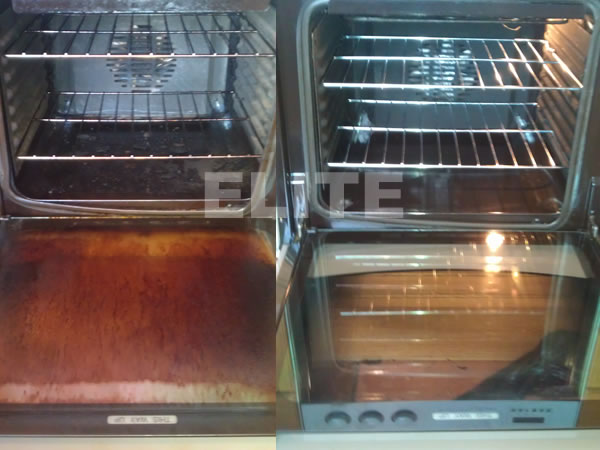 the oven cleaning process